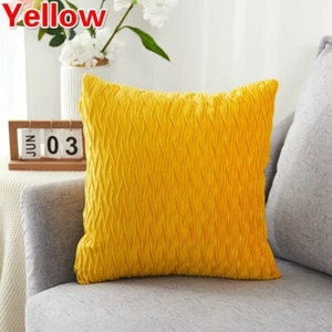 2x Velvet Textured Throw Pillow Cover Wrinkled Sofa Cushion Mat Cover Pillowcase - Picture 1 of 21