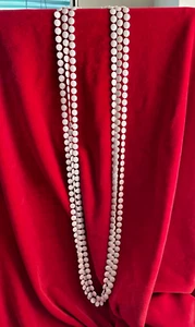 Vintage Necklace Triple Strand White Necklace 23" Long - Picture 1 of 6