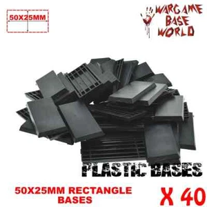 Bulk Pack 40 Pcs - Versatile 50x25mm Rectangular Bases for Wargames and Tabletop - Picture 1 of 1