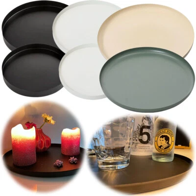 XL Metall Deko Tablett Rund 30-42cm Dekoteller Kerzentablett Servierteller Xmas - Bild 1 von 4