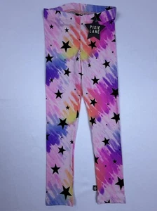 PixieLane Girls Rainbow Star Leggings Size 5 – Tie Dye Print Stretch Pants New - Picture 1 of 7