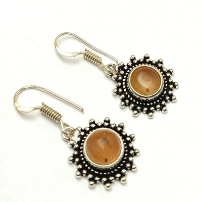 Wow Green Onyx Gemstone Dangle Drop Earring 925 Sterling Silver Plated Jewelry - Image 1 of 4