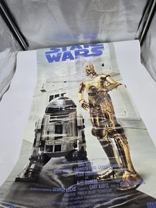 Star Wars Special Edition Trilogy Pizza Hut Poster C3PO R2D2 Poster ONLY! 35*20 - Picture 1 of 6
