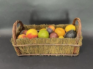 Antique Vintage Italian Stone Marble Fruit Gorgeous Peach Orange Apple Fig SFC - Picture 1 of 14