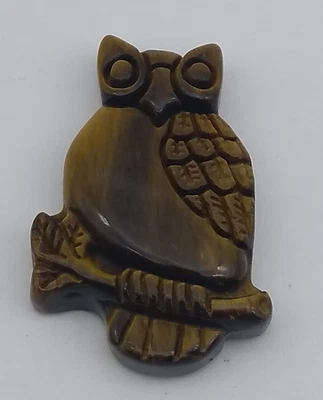 N1 Natürlicher Tigerauge Eule Anhänger/ Kettenanhänger - Bild 1 von 4