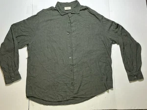Young LA Men Button Up Shirt Large Gray Logo Never Give Up Long Sleeve Collar - Picture 1 of 8