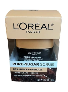 L'Oreal Paris Pure Sugar Scrub Resurface Energize Coffee Exfoliation 1.7 oz Jar - Picture 1 of 3