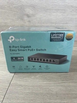 TP-Link TL-SG108PE 8-port Gigabit Easy Smart Swith w/ 4-port PoE - Sealed - Image 1 of 4