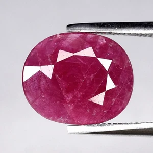 💎 2,20ct 10,2x8,5mm Oval Natur Purpur Rot Rubin - Unbeheizt Tansania Edelstein - Bild 1 von 4