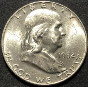 1952 D FRANKLIN SILVER HALF DOLLAR COIN - Picture 1 of 3