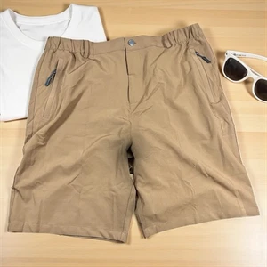 Gradual Men’s Khaki Shorts Size XL L9 WXL Elastic Waist Zip Pockets New w/ Tags - Picture 1 of 8