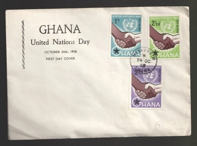 1958 Ghana United Nations Day FDC. Manfessim First day Cover - Image 1 of 3