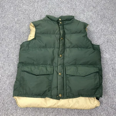 Chaleco de Plumón Woolrich De Colección Para Hombres Grande Verde Bronceado Puffer Exterior Hecho en EE. UU. Años 90 Foto 1 de 4