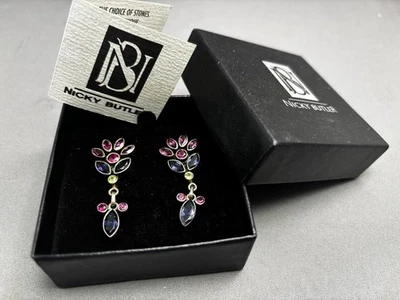 Pendientes colgantes Nicky Butler de plata de ley con múltiples piedras preciosas en caja Foto 1 de 4