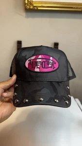 Von Dutch Pink Studded Camo Trucker Hat SnapBack Authentic New - Picture 1 of 6
