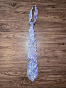 Corbata Lands' End para hombre talla única púrpura cachemira 100 % seda clásica formal - Imagen 1 de 3