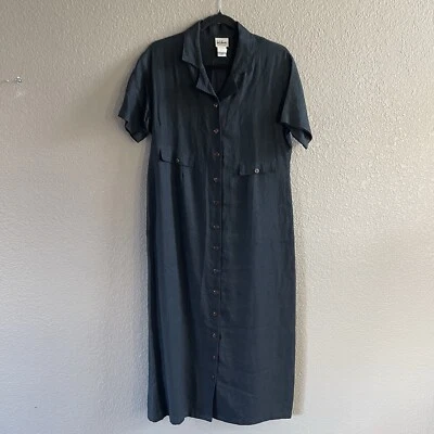 Maxi Vestido De Colección Kiko Petites Para Mujer Pequeño Negro Lino Laganlook Minimalista Preppy Foto 1 de 4