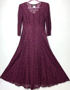Vintage 80s 90s dress maxi size 9/10 sheer lace button up grunge ALL THAT JAZZ - Picture 1 of 12