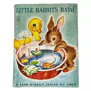 Vintage "Little Rabbit's Bath" A Rand McNally Junior Elf Book 1948 - Bild 1 von 3