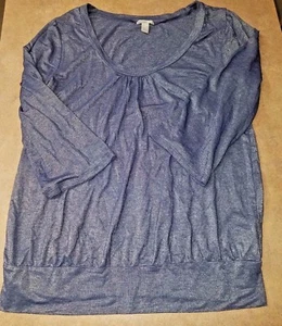 VECCHIA CAMICIA STRETCH BLU NAVY E ARGENTO SCINTILLANTE TAGLIA M - Foto 1 di 4