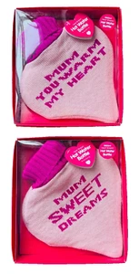 1L Heart Shaped Hot Water Bottle with Knitted Cover Mother's Day Valentines Gift - Picture 1 of 10