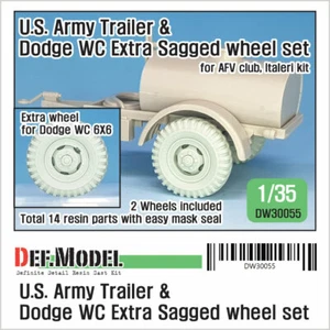 1/35 US Trailer & Dodge WC Extra Sagged Wheel set for AFV Club/Italeri - Picture 1 of 1