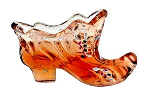 Fenton "Pink" Art Glass Shoe/Boot W/Flowers VTG Collectors Hand Painted & Signed - Picture 1 of 12