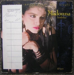 1984 Madonna "Borderline" LP Record - WERS Radio Station Copy in Original Sleeve - Picture 1 of 5