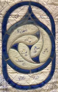 COBALT BLUE & CLEAR BEVELED Trefoil Window~Hand Beveled 1/2” BEVEL NOT ASSEMBLED - Picture 1 of 7