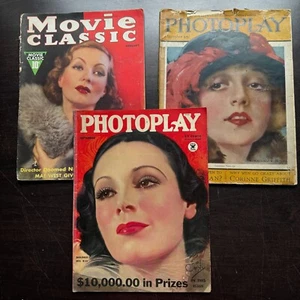VTG PHOTOPLAY LOT 1920s 1930s Mae West, Greta Garbo, Dorothy Gish, Art Deco - Picture 1 of 20
