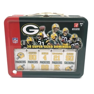 Green Bay Packers NFL Double-Six Set Domino da Collezione - Scatola di Latta - Foto 1 di 10