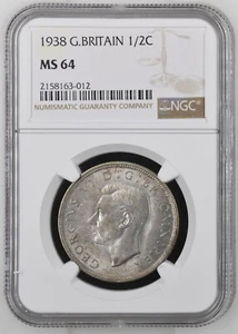Great Britain - 1938 George VI Silver 1/2 Crown - NGC MS64 - Picture 1 of 2