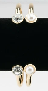 INC  |Gold-Tone 2-Pc. Set Crystal & Imitation Pearl Cuff Bracelets - Picture 1 of 2