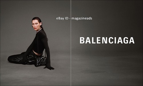 BALENCIAGA rivista 2 pagine STAMPA ANNUNCIO autunno 2022 BELLA HADID