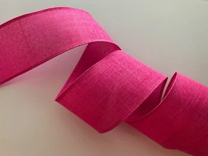 Hot Pink Ribbon, 2 1/2" Wide, Wired Edge, 5 YARDS - Picture 1 of 3