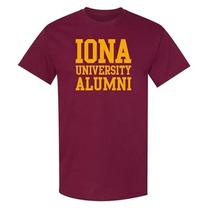Iona University Gaels Basic Block Alumni Collegiate T Shirt - Maroon - Picture 1 of 7