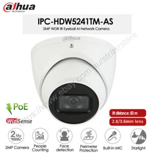 Dahua AI 2MP 1080P IP Camera Built-in MIC IR50m WDR PoE IP67 IPC-HDW5241TM-AS - Picture 1 of 9