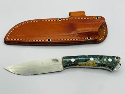 CUCHILLOS BARK RIVER Escanaba mi EE. UU. A-2 mango de mármol funda de cuero vintage Foto 1 de 4