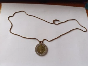 Girogola in cordoncino con medaglia riproduzione di antica moneta roman, vintage - Foto 1 di 3