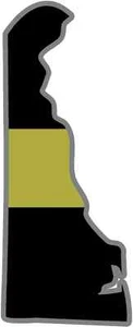 4" Delaware DE State Thin GOLD Line Dispatcher Dispatch 911 9-1-1 Decal Sticker - Bild 1 von 1