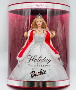 Barbie bambola vintage Mattel Holiday Celebration edizione speciale 2001 #50304 NRFB NUOVA - Foto 1 di 9