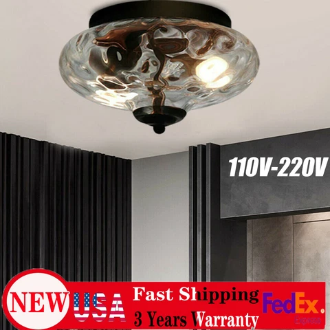 Modern Oval Pineapple Glass Light Shade Flush Mount Ceiling Lamp Light Creative! Cover