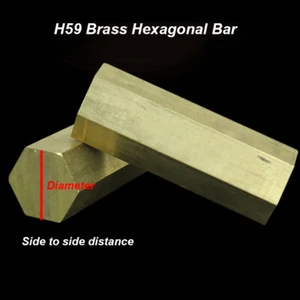 H59 Brass Solid Hex Bar Hexagonal Rod Metal Hex Stick Dia 12mm-30mm Various Size - Picture 1 of 7