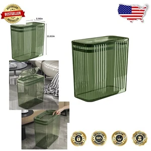 Elegant 15L Transparent Trash Can with Press Top Lid for Modern Living Spaces - Picture 1 of 10
