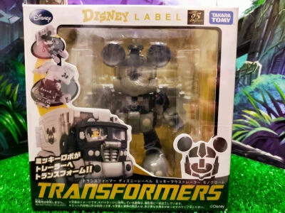 Transformers Disney Label Mickey Mouse Transformer Black White Takara Tomy Prime - Image 1 of 4