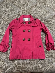 Old Navy Girls fuchsia pea coat jacket size Small - Picture 1 of 4