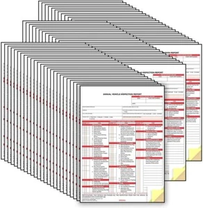 Lot de 100 formulaires de rapport annuel d'inspection des véhicules J. J. Keller, 3 plis sans carbone - Photo 1/1
