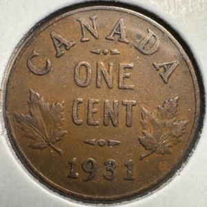 1931 CANADA PENNY 1 CENT SEMI KEY DATE! - Bild 1 von 2