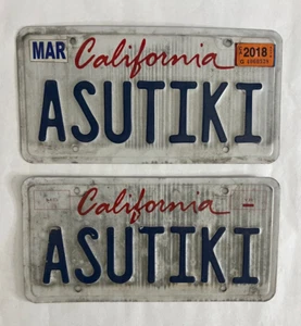 2 CALIFORNIA "ASU TIKI" LUAU ORIGINAL PERSONALIZED LICENSE PLATES SUN DEVILS - Picture 1 of 2