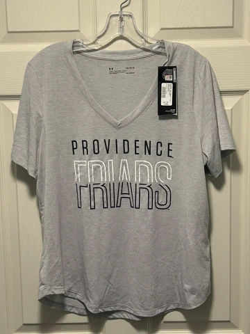 Providence College Friars Women’s Under Armour Heat Gear Gray V-Neck T-Shirt LG Cover